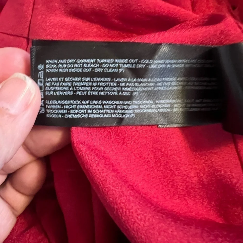 KEEPSAKE the Label Red Satin Sleeveless Ruffle Wide Leg Jumpsuit in Size XS - Picture 12 of 13